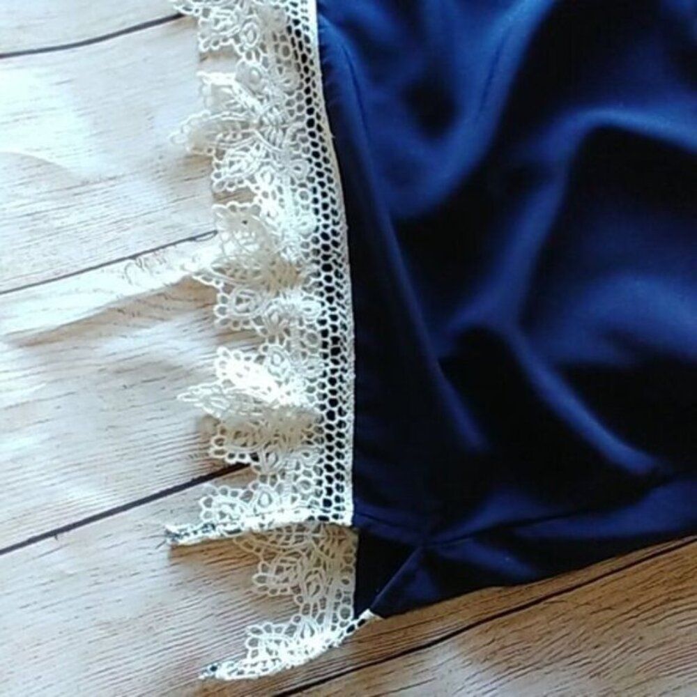 Sapphire Blue Lace Edge Ruffle Top - Picture 8 of 10